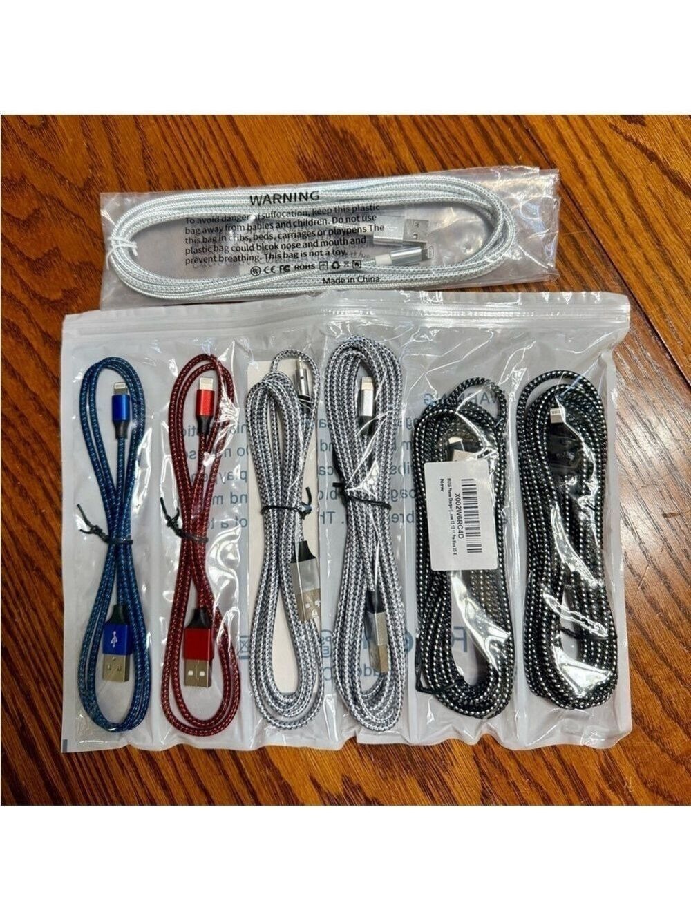 Braided USB Charging Cable Set of 7 Multi Lengths New